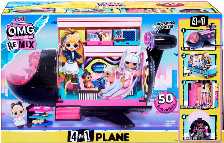 Оригінал! L. O. L. SURPRISE! Літак лол ремікс L. O. L. Surprise O. M. G. Remix 4-in-1 Plane Playset 571339