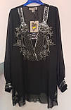 Святкова чорна туніка з вишивкою і нижнім топом 62-64 Giani Forte, фото 2