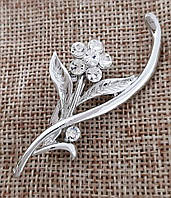 Брошка. Родій. Камені: білий циркон. Діаметр: 5,5 см.