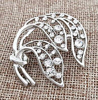 Брошка. Родій. Камені: білий циркон. Діаметр: 4 см.