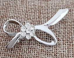 Брошка. Родій. Камені: білий циркон. Діаметр: 4,5 см.