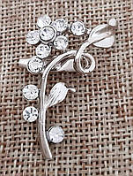 Брошка. Родій. Камені: білий циркон. Діаметр: 4 см.