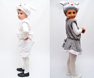 Дитячий карнавальний костюм Зайчика сірий шорти/спідничка