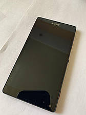 Дисплей Sony C6502 Xperia ZL L35h/C6503/C6506 тачскрин модуль чорний у рамці червоного кольору