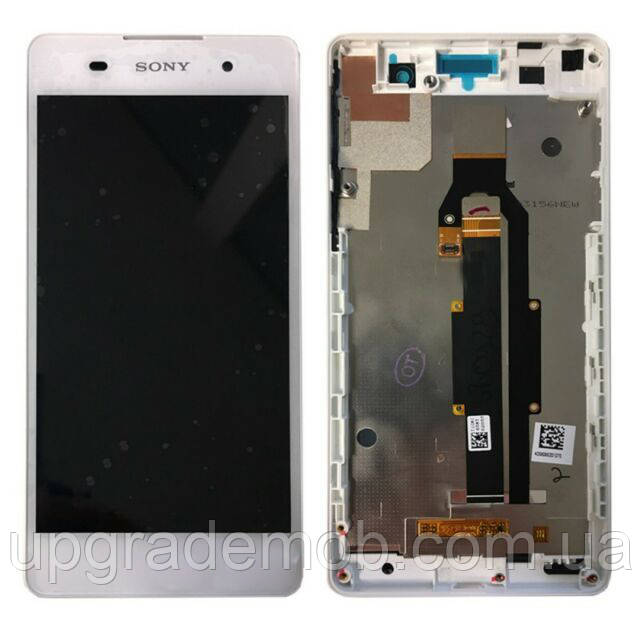 Дисплей Sony F3311 Xperia E5/F3313 з тачскріном модуль сенсор, білий, в рамці, оригінал