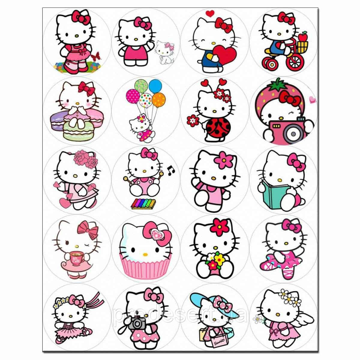 Капкейки-5 см Hello Kitty 1 вафельна картинка