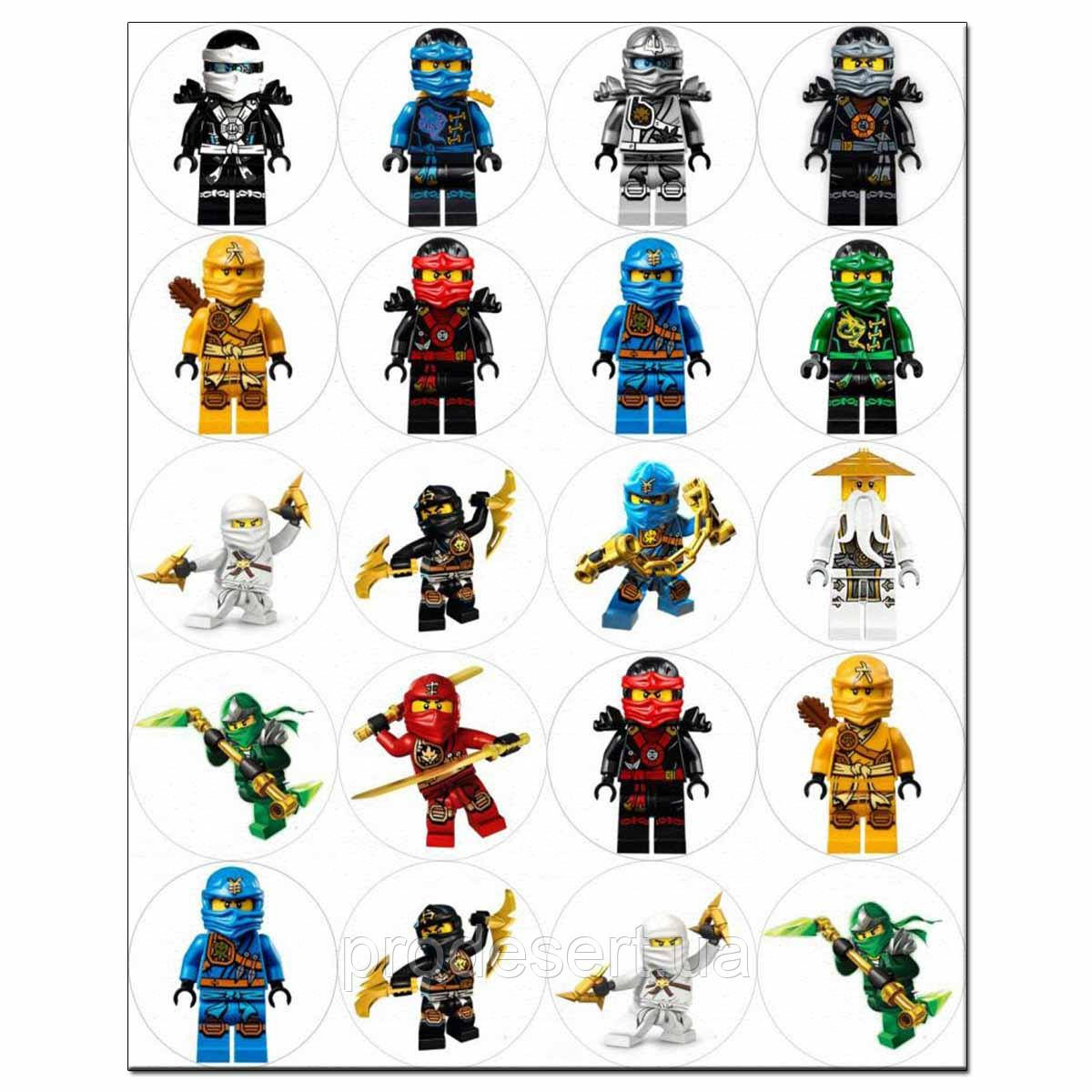 Капкейки-5 см Ніндзяго (Ninjago) 1 вафельна картинка