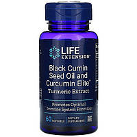 Черный тмин и куркума Life Extension "Black Cumin Seed Oil and Curcumin Elite Turmeric Extract" (60 капсул)