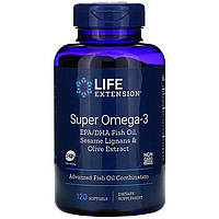 Омега-3, Life Extension "Omega Foundations Super Omega-3" риб'ячий жир з олією оливи та кунжутом (120 капсул)