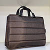 Чоловіча сумка з двома ручками тканинна на плече коричнева надійна під документи Dolly 654, фото 6