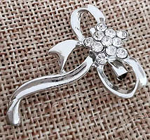 Брошка. Родій. Камені: білий циркон. Діаметр: 3.5 см.