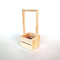 Ящик деревянный с ручкой некрашеный, 12х12х10(30) см