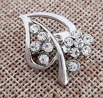 Брошка. Родій. Камені: білий циркон. Діаметр: 2.5 см.