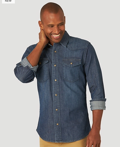 Джинсова сорочка Wrangler — Stout Blue Denim, фото 1