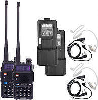 Рация Baofeng UV-5RHC Security (5W, VHF,UHF, 136-174,400-480MHz, до 5 км, 128 кан., АКБ),2шт, черная