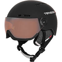 Горнолыжный шлем с визором Tenson Nano Visor black 53-58 (черный с оранжевым)