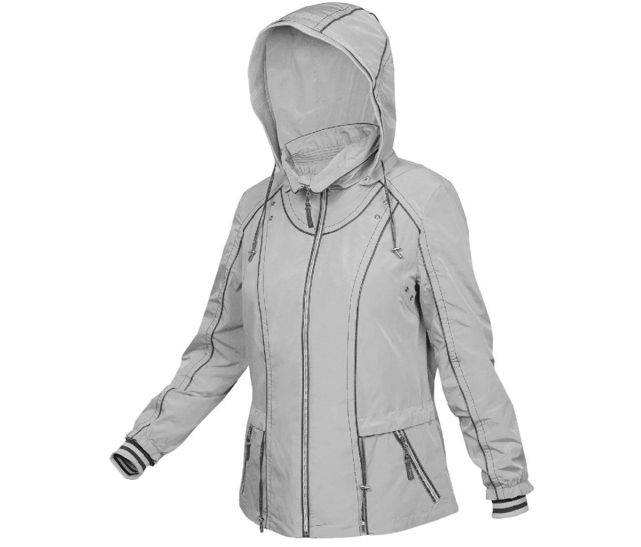 Куртка вітрівка жіноча з капюшоном весна осінь City Classic Сірий 48 розмір, фото 1