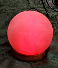 Соляна лампа USB "Шар" (10х8х8 см) (Гімалайська сіль)