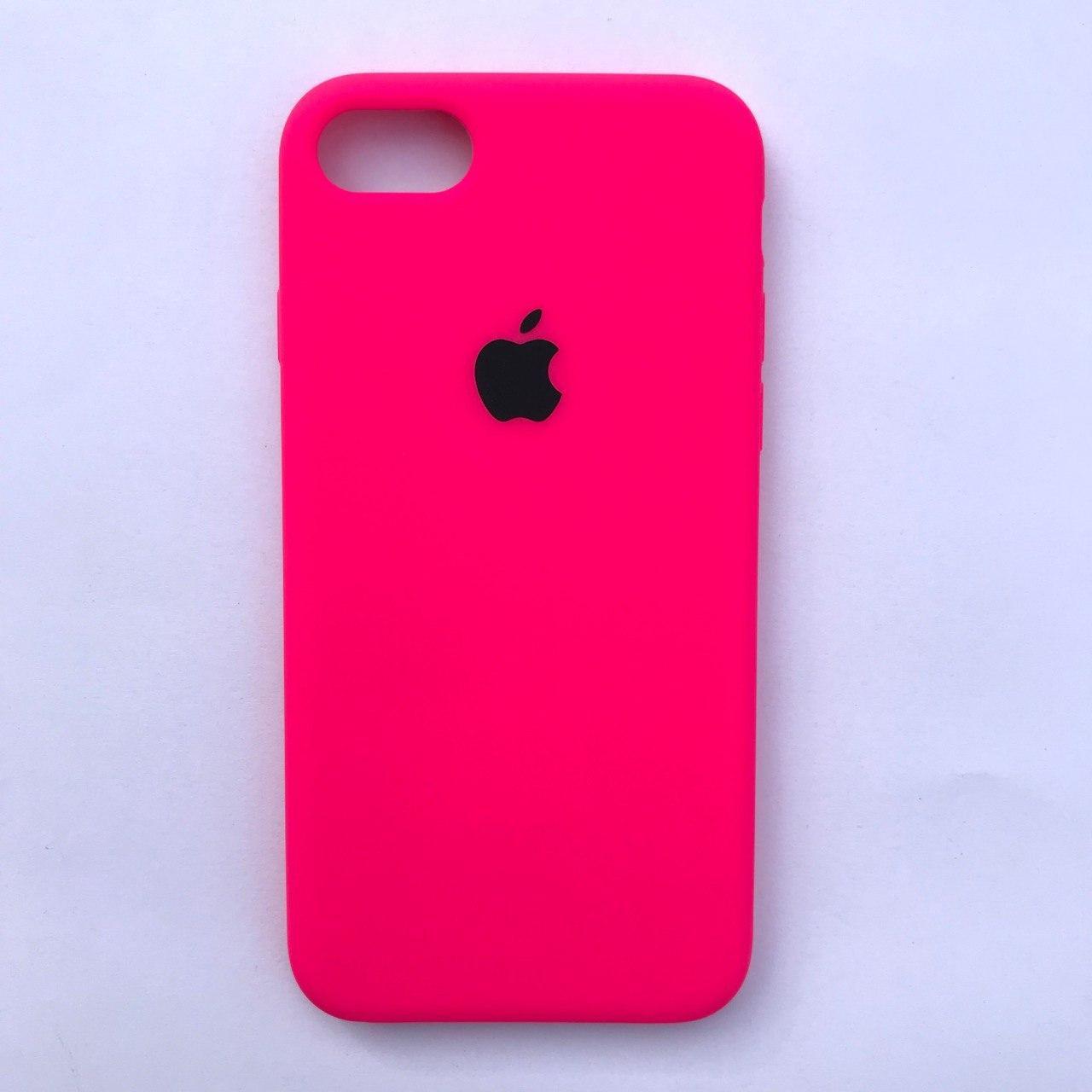 Чехол-накладка Silicone Case для Apple iPhone 7 iPhone 8 Neon pink