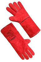 Перчатки замшевые "КРАГИ" на подложке красная длинная