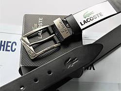 Чоловічий шкіряний ремінь Lacoste + коробка в подарунок!