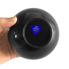 Магічна куля-передсказач 10 см англійською мовою Magic Ball 8 чорна кулька з відповідьми велика