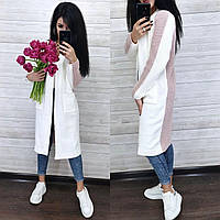 Кардиган два кольори машинна в'язання з кишенями