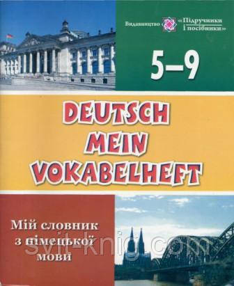 Словник для запису слів з німецької мови. 5-9 класи