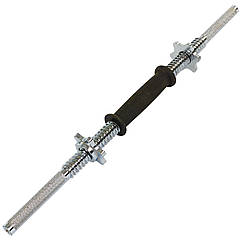 Гриф гантельний багатофункціональний прогумований із замками Zelart TA-8047 довжина 60 см d — 25 мм вага 1,6 кг