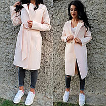 Пальто вільне з поясом і кишенями кашемір, фото 3