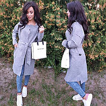 Пальто вільне з поясом і кишенями кашемір, фото 4