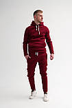 Спортивний костюм зима Асос теплий чоловічий бордовий Київ, фото 4