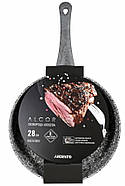 Алюмінієва сковорода 28см з багатошаровим антипригарним покриттям Ardesto Alcor Сіра (AR0928A), фото 2