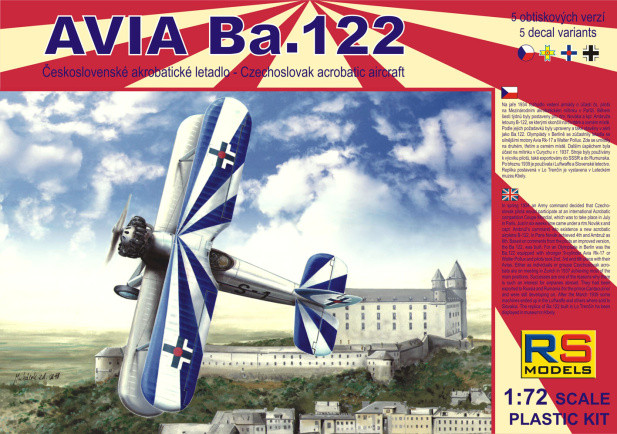 Пластикова модель 1/72 RS models 92056 Avia Ba. 122 Чехословацкий літак Acrobatic aircraft (4 versions)