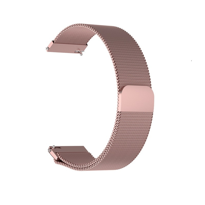Ремінець металевий для годинника 22 мм міланська петля рожевий