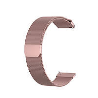 Ремінець металевий для годинника 22 мм міланська петля рожевий, фото 2