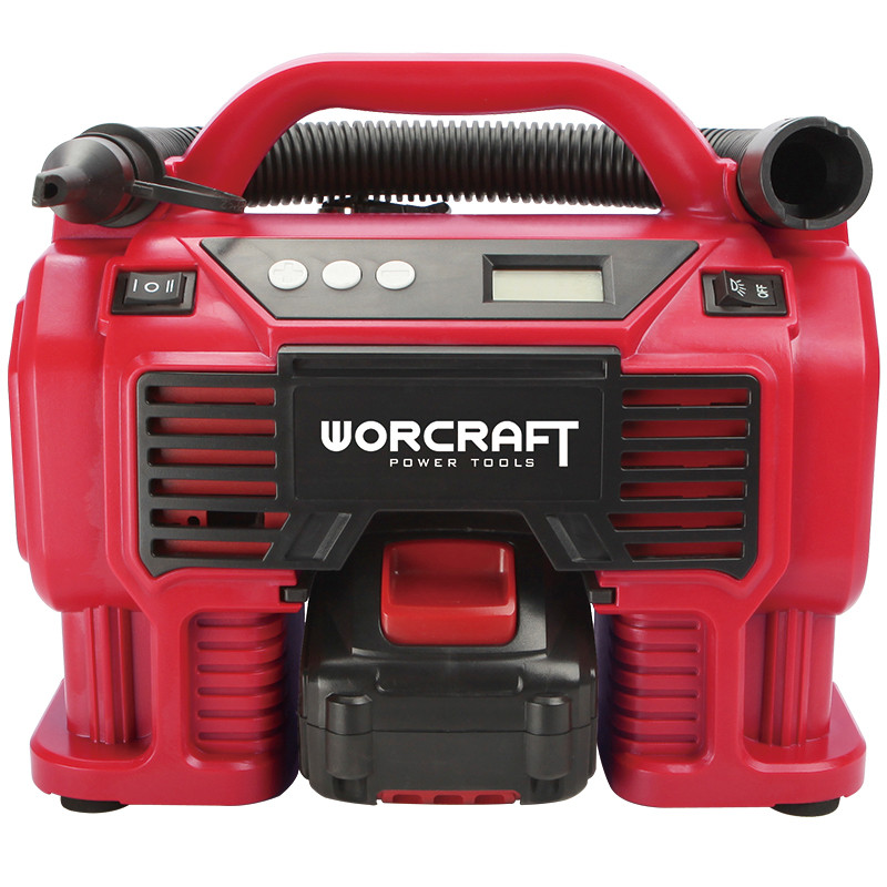 Акумуляторний повітряний компресор Worcraft CAC-S20LiA з АКБ (4А) і ЗП, автомобільний 11бар