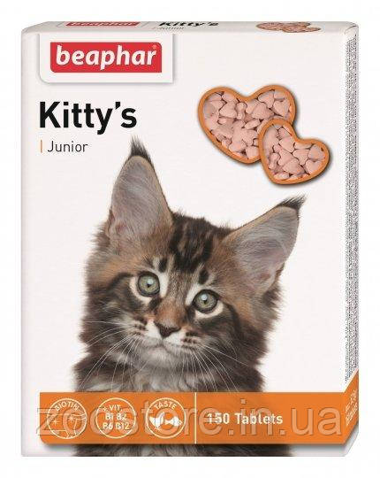 Kitty's Junior вітамінізовані ласощі з біотином для здорового розвитку кошенят 150 таб. beaphar