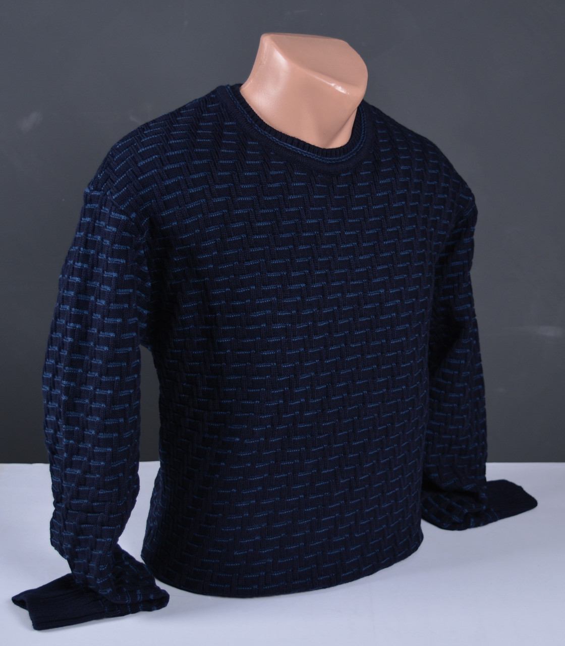 Чоловічий джемпер великого розміру | Чоловічий светр темно-синій Туреччина 9073 Б
