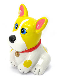 Скарбничка "Собака" кераміка жовто-біла (12х9х9 см)