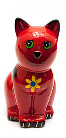 Скарбничка керамічна "Кіт" червона (16,5х10х7,5 см)
