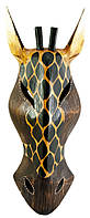 Маска Жираф расписная деревянная (30х11х3,5 см)A