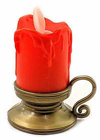 Свічка з Led підсвічуванням з рухомим полум'ям червона (9х7х5,5см)