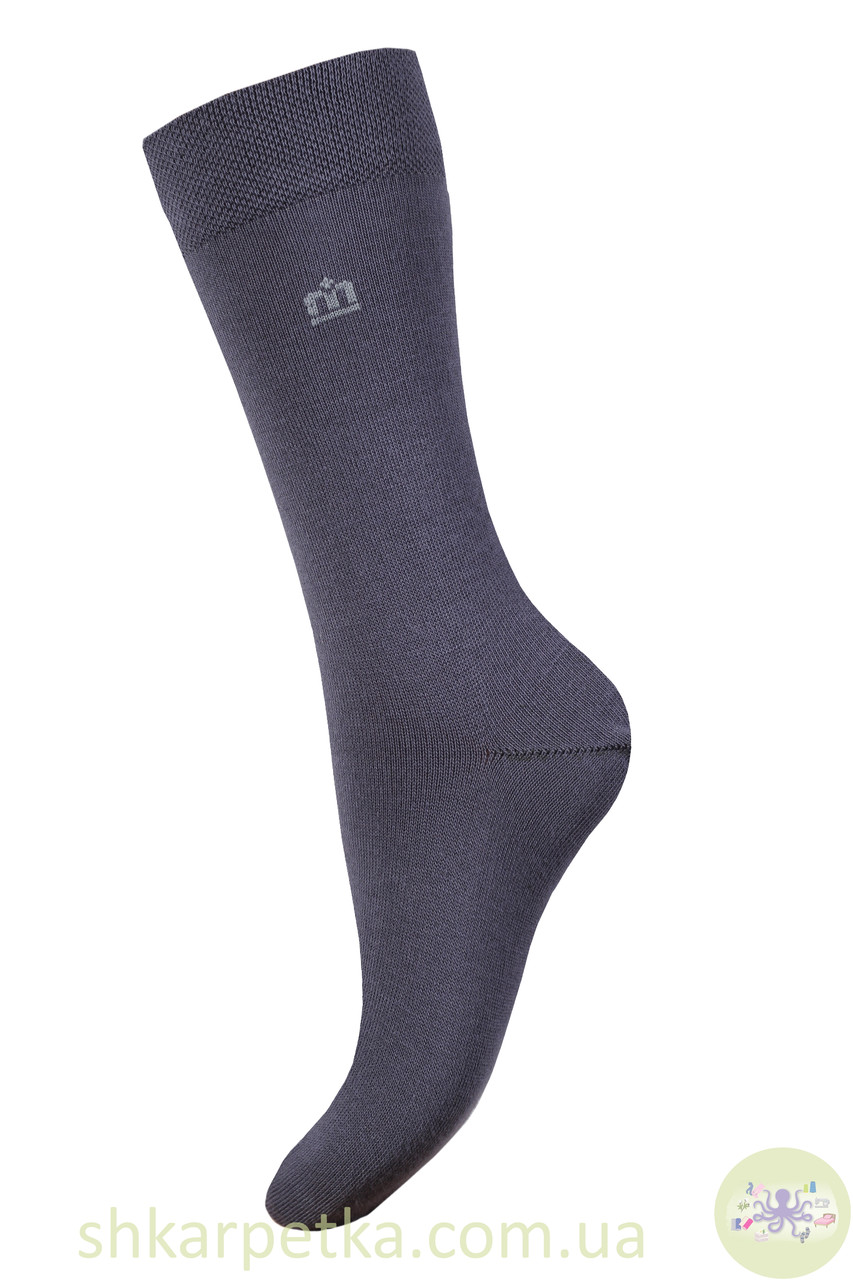 Шкарпетки чоловічі високі класичні стрейчеві графіт, фото 1