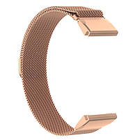 Ремінець металевий для годинника 22 мм міланська петля рожеве золото, фото 3
