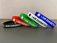 Браслет силиконовый "I am diabetic" - для подростков