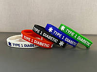 Браслет силиконовый "Type 1 diabetic" - для подростков