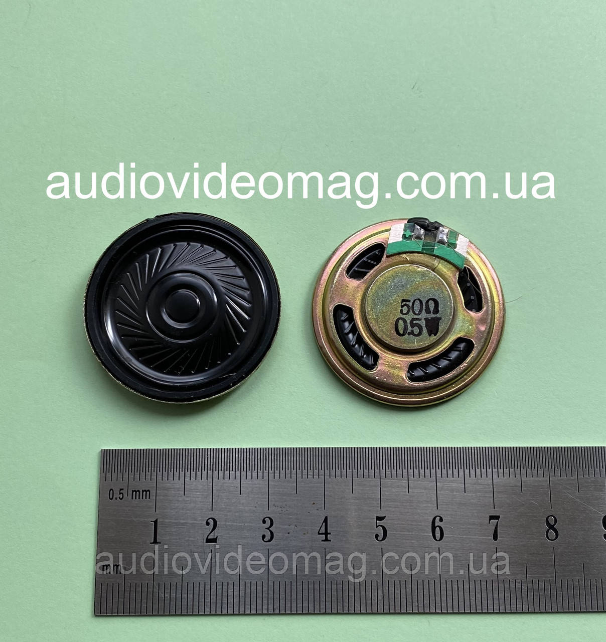 Динамік, опір 50 Ом, 0.5 Вт, діаметр 36 мм, металевий корпус, фото 1