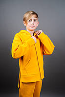 Костюм для хлопчика зимовий жовтого кольору теплий дитячий костюм-двійка спортивний вік 6-10 років, фото 5