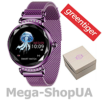 Женские умные смарт часы Smart Watch H2-WS Фиолетовые. Фитнес браслет трекер